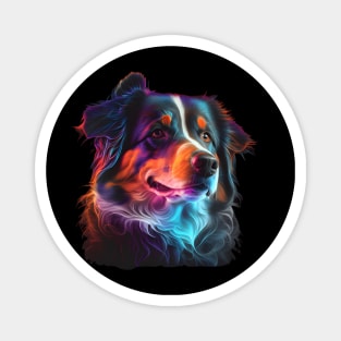 Neon Miniature American Shepherd Magnet